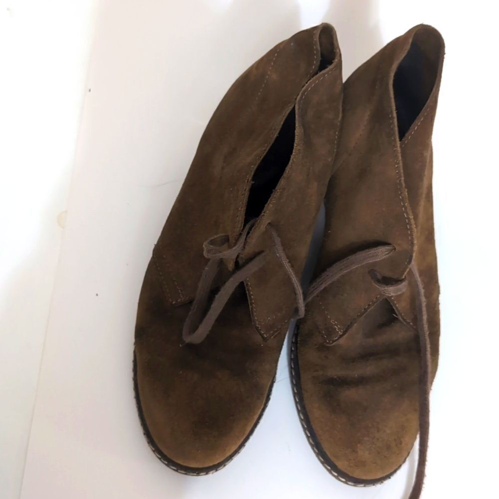 Jcrew brown suede wedge booties size 7